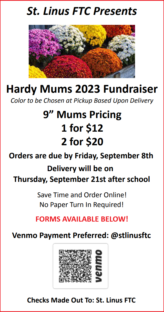 Saint Linus Catholic Parish School Mum Sale Fundraiser