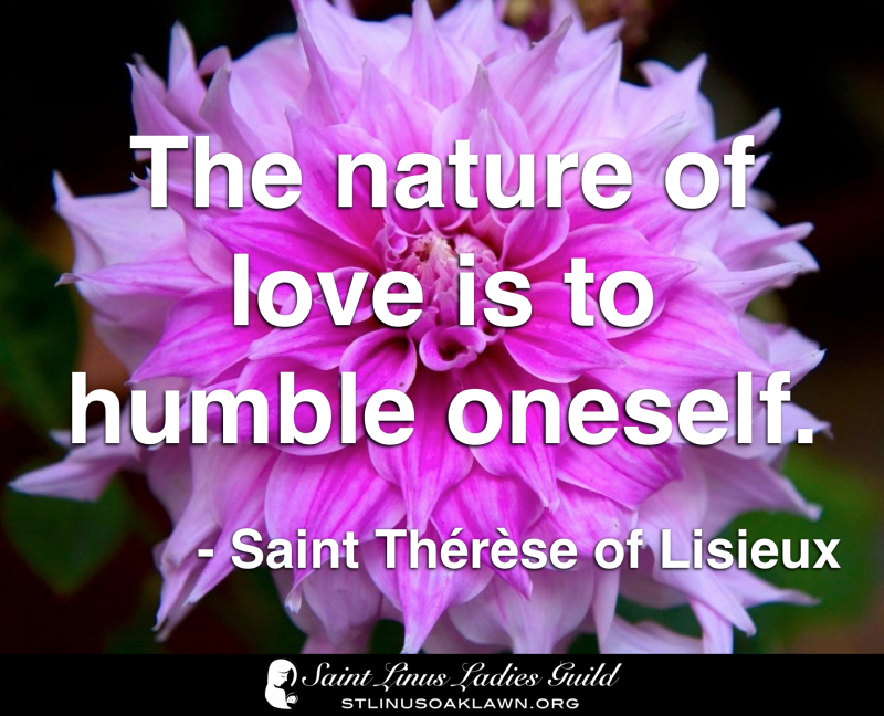 The nature of love is to humble oneself